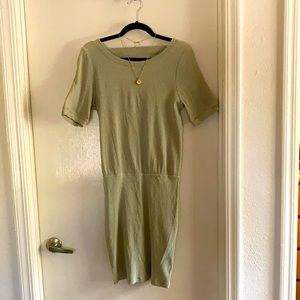 Matcha Ribbed Tee Dress